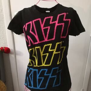 KISS Tultex Concert Crew Neck Multi- Color T-Shirt S Band Tee Festival Rock Punk